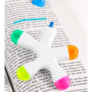 FIGURA DE PLASTICO CON 5 MARCA TEXTOS personalizada