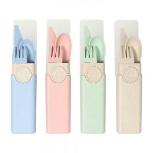 SET DE CUBIERTOS FABRICADO EN FIBRA DE TRIGO personalizada