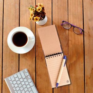 LIBRETA BIO DEGRADABLE POCKET CON PLUMA personalizada