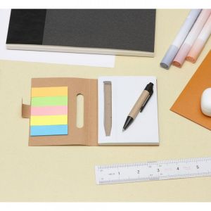 MINI LIBRETA ECOLOGICA CON NOTAS ADHESIVAS personalizada