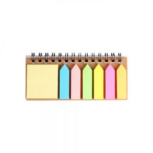 LIBRETA ECOLOGICA CON NOTAS ADHESIVAS Y BANDERINES personalizada