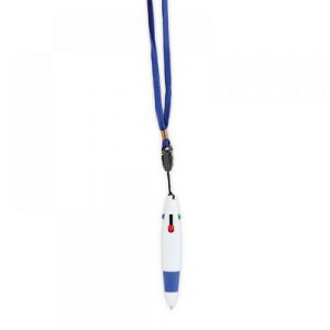 PLUMA COLGANTE CON 4 COLORES Y CORDON personalizada