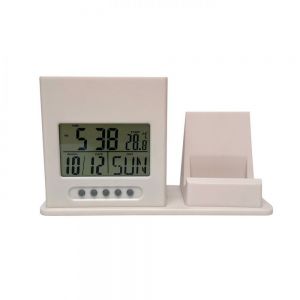RELOJ DE ESCRITORIO CON PORTACELULAR Y LAPICERA personalizada