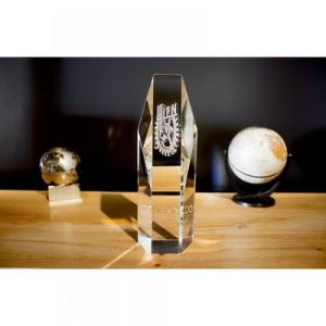 TROFEO DE CRISTAL DIAGONAL personalizada