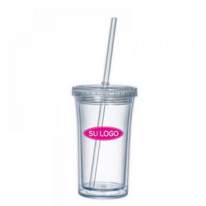 VASO CON POPOTE DE 350 ML personalizada
